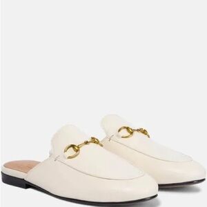 Gucci Cream Mules with Gold Detail